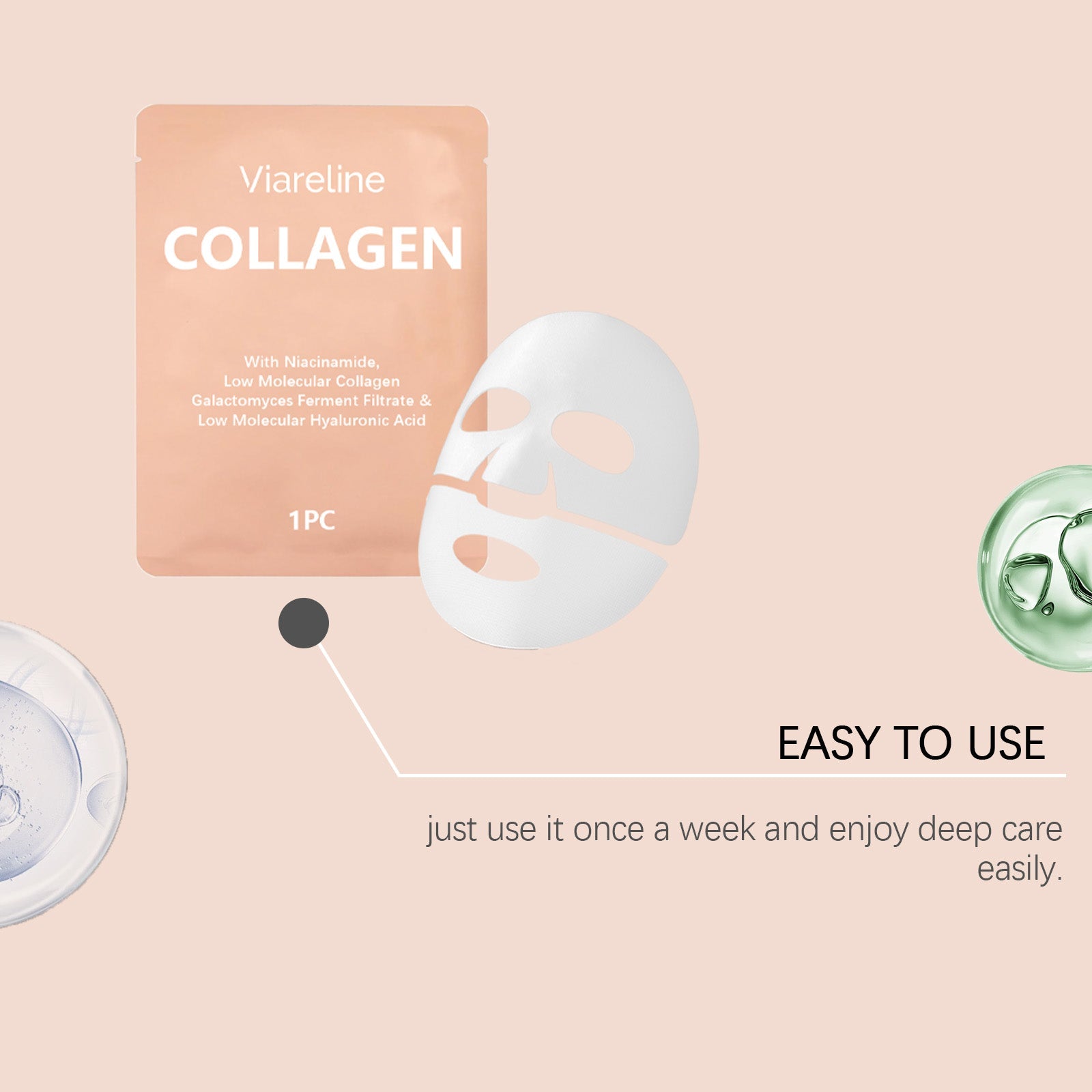 Collagen Face Mask, Hydrating Skin Care, Moisturizing & Softening, Brightening Glow ,1pcs