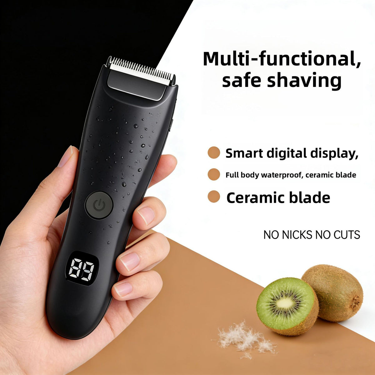 Waterproof Hair Clipper with 2 Combs