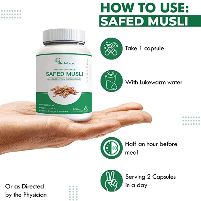 Herbal Max Safed Musli 60 Capsule