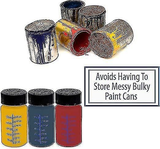 3 Pack Reusable Paint Touch Up Bottles With Brush and Mixing Ball