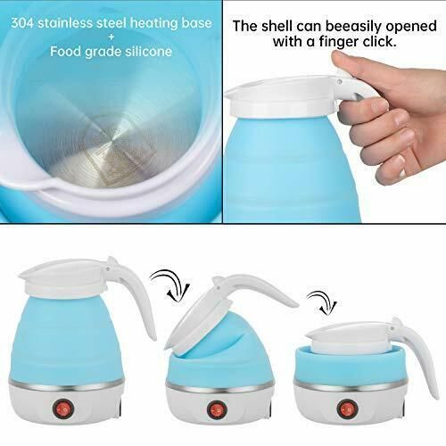 Folding Travel Kettle 600ml Electric Silicone Water Bottle Portable Heating Fast Kettle
