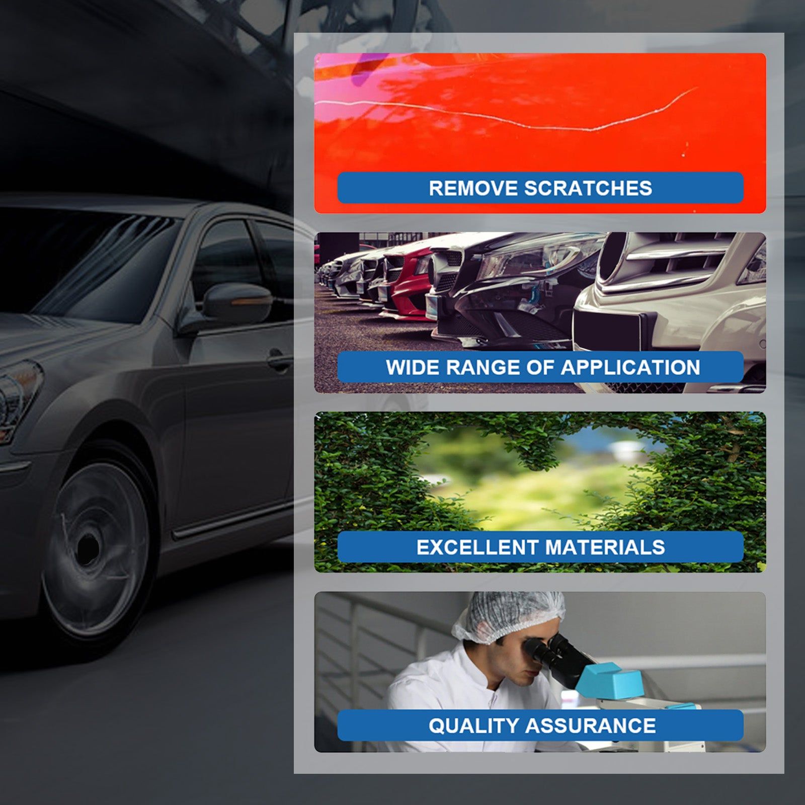 Car Scratch Polishing Wax, Scratch Repair Cream, Car Paint Restoration, Easy to Use, Glossy Finish ,1set
