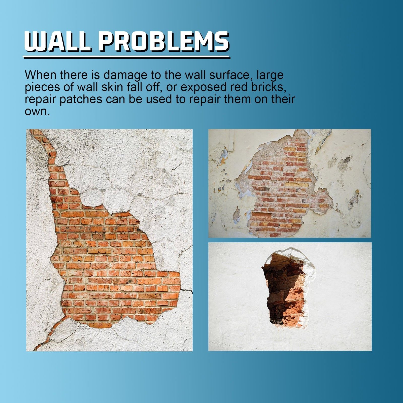 Quick Wall Repair Cover Kit, Leak Fix, Stain Removal, Easy Home Wall Repair ,1set