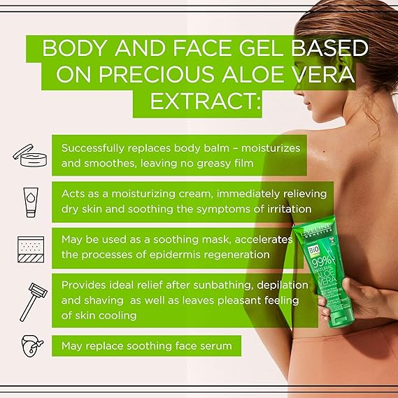 Ev 99% Nat Aloe Vera Tea Tree Oil Body & Face Gel 250Ml