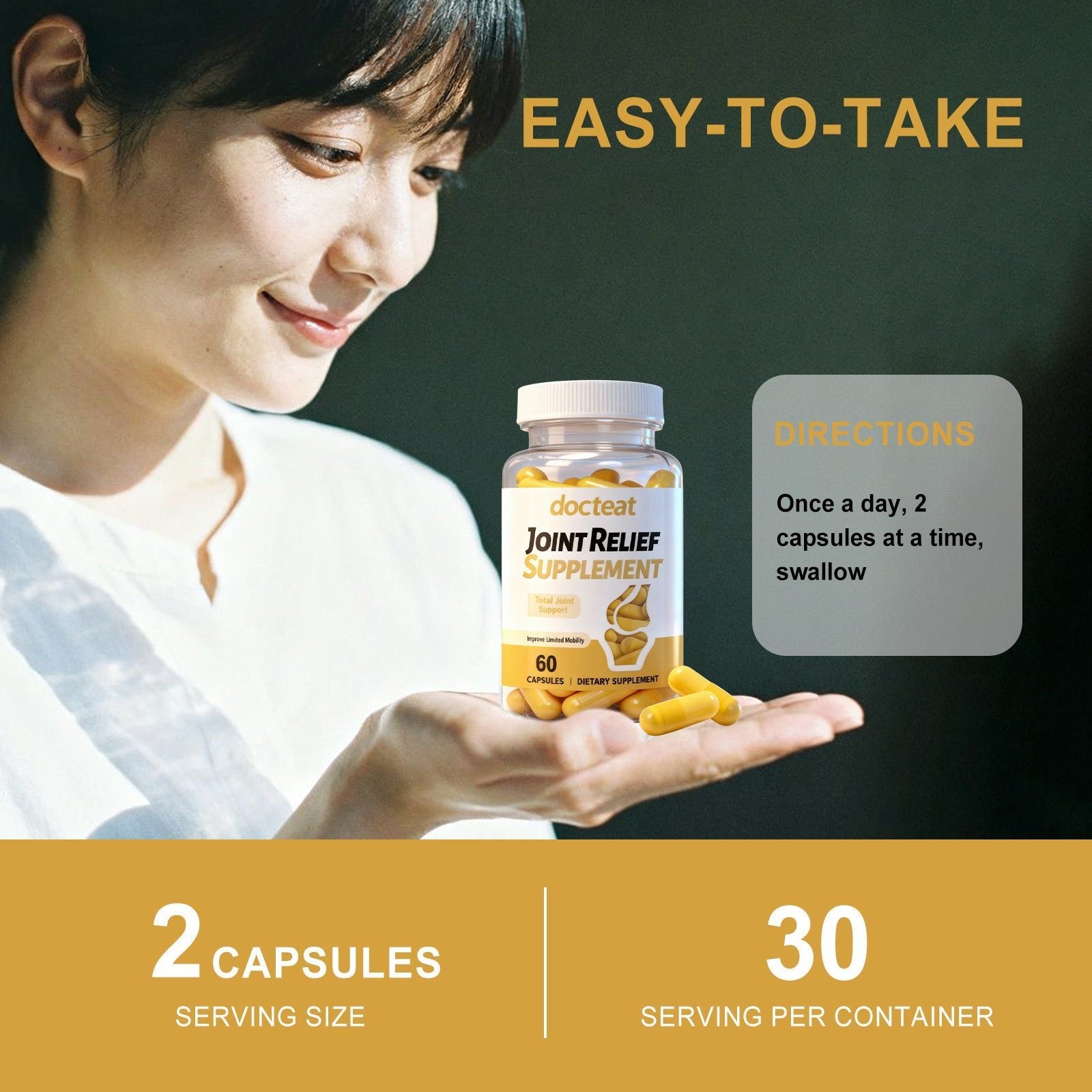 Premium Joint Care Capsules, Support Flexibility, Strength, and Mobility ,60 capsules