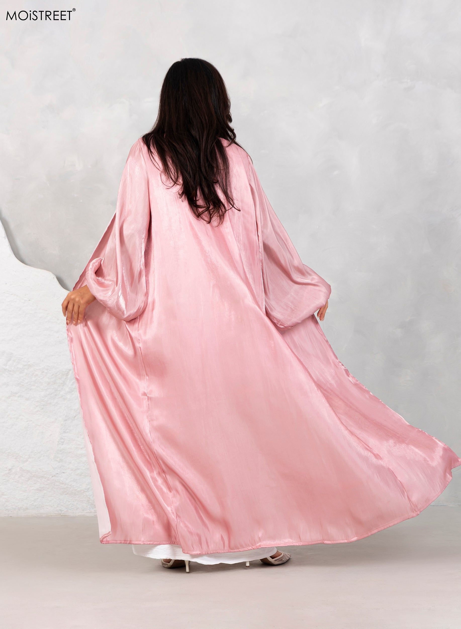 MOiSTREET Organza Shimmer abaya Set