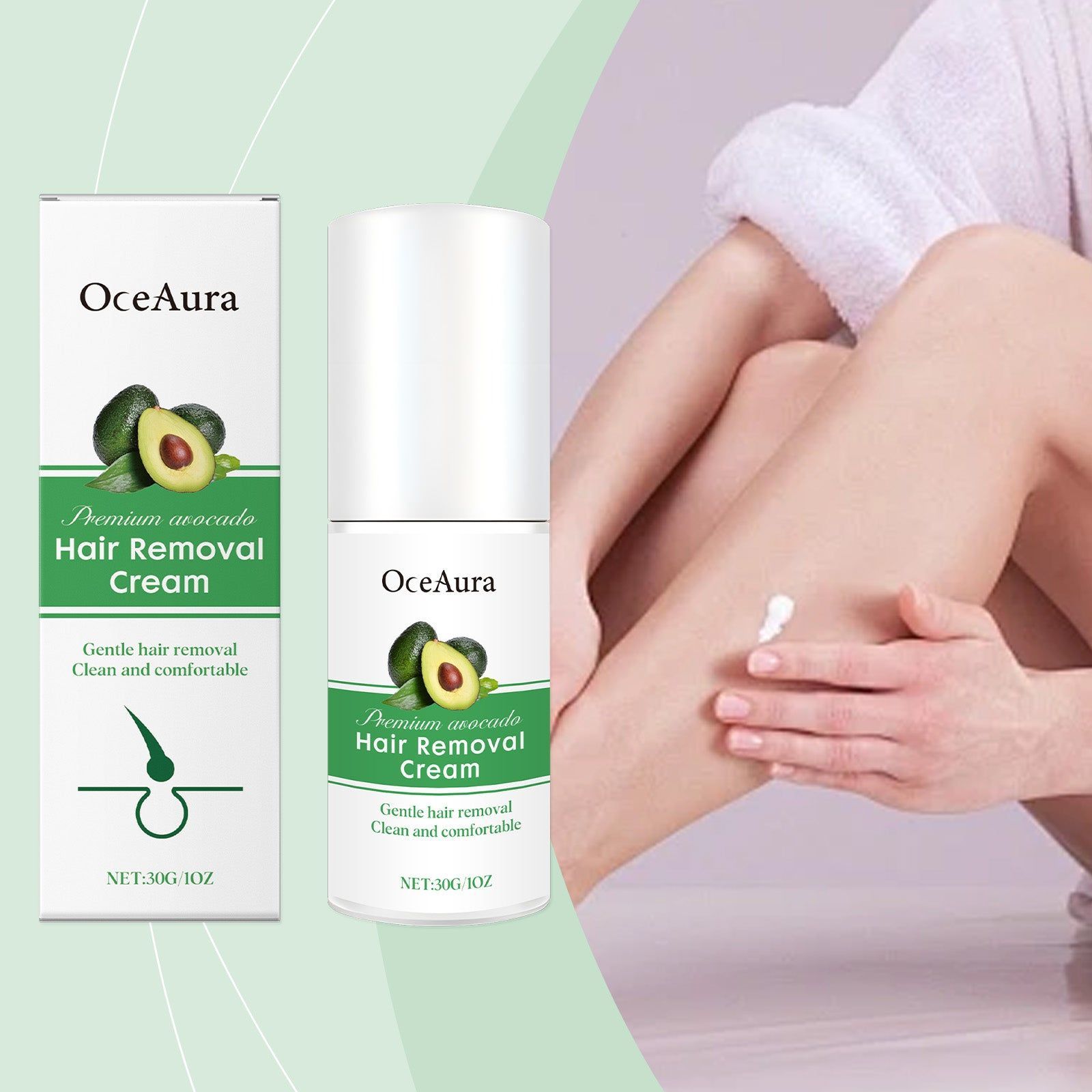 Avocado Depilation Cream, Gentle, Non-Irritating, Smooth Skin, Hair Removal ,30g