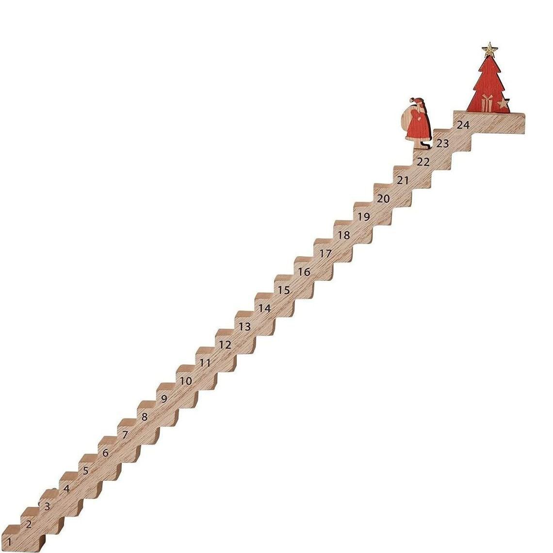Funny Santa Stairs Countdown Calendar Wooden Stairs Climbing Christmas Advent Calendar