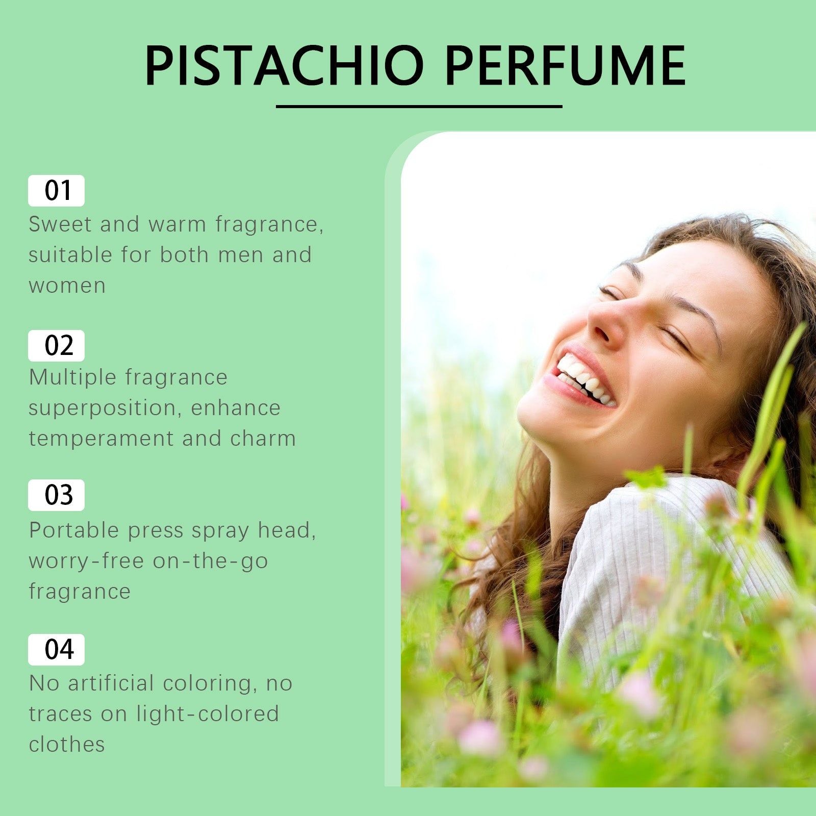 Cocoa Pistachio Perfume, Natural Long-Lasting Fragrance, Unisex, Portable, Romantic Scent ,50ml