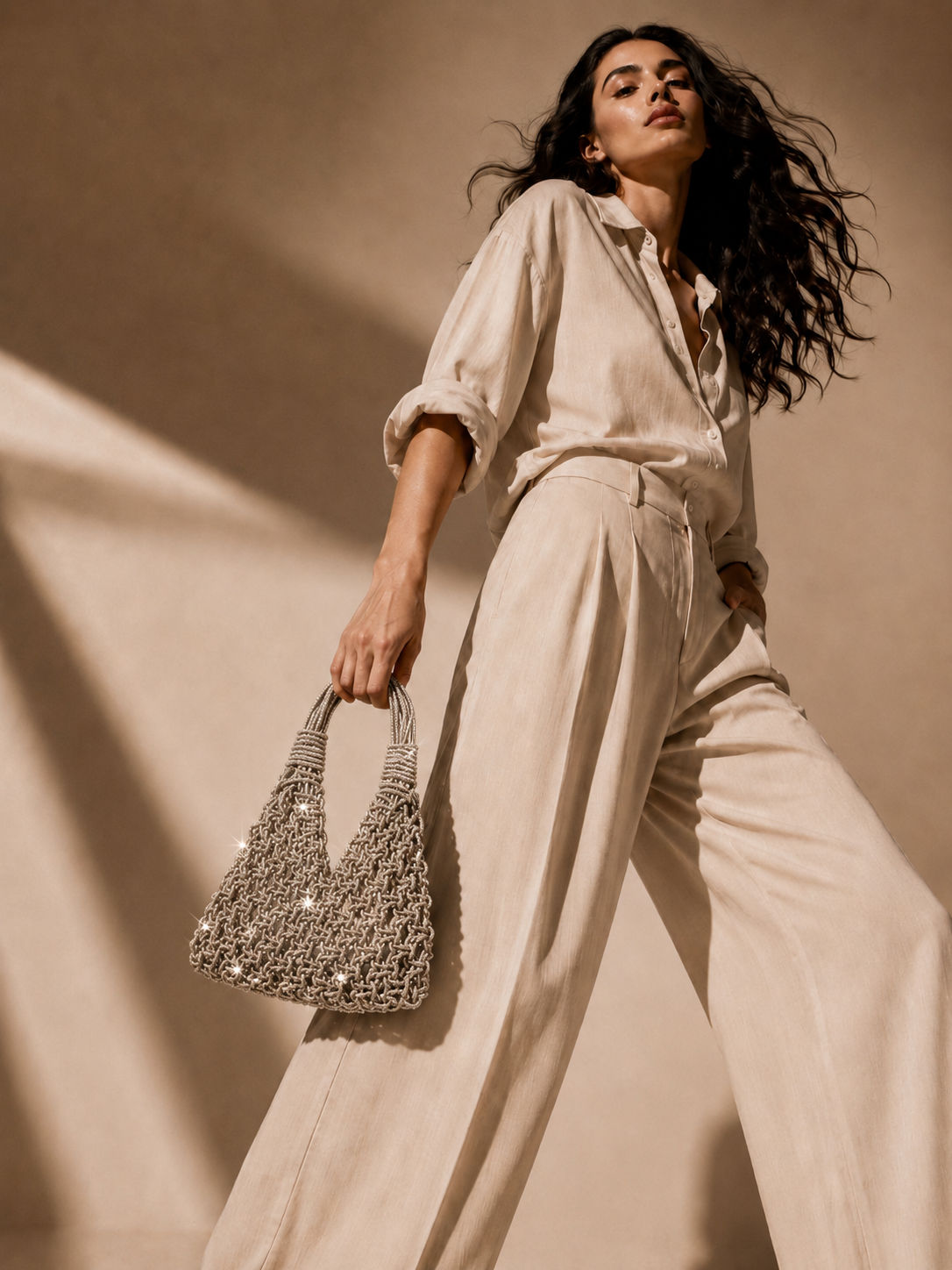 Knots by nada V-Knot Bag - Champagne