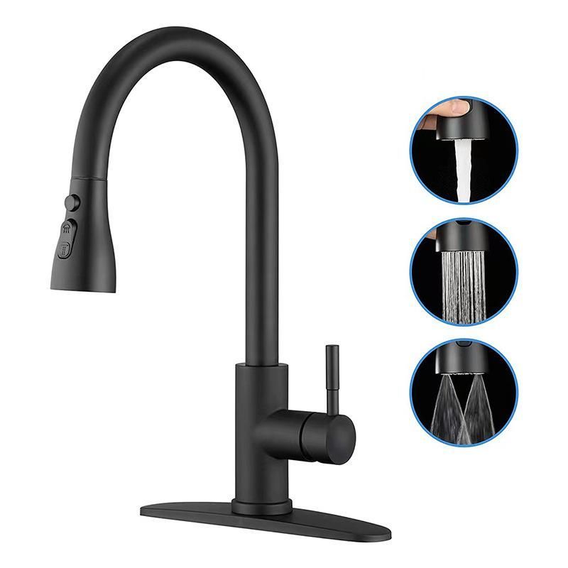 Pull-out 3 Modes Kitchen Faucet Brushed Silver