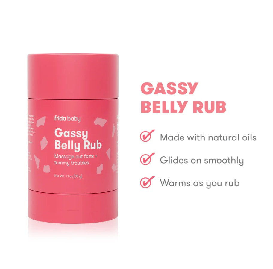 Frida Baby Gassy Belly Rub - Natural Gas & Colic Relief Massage Balm