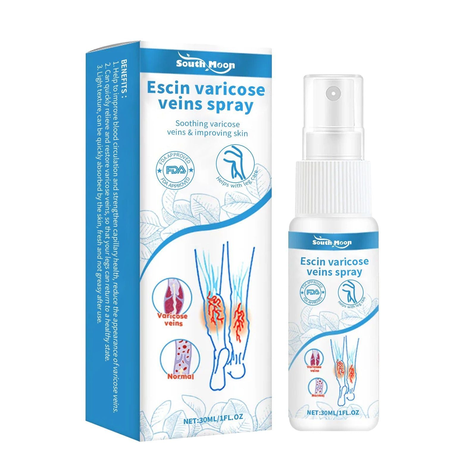 Revitalize Your Legs with Vitamin C & Anthocyanins, Leg Care Spray for Varicose Veins ,30ml