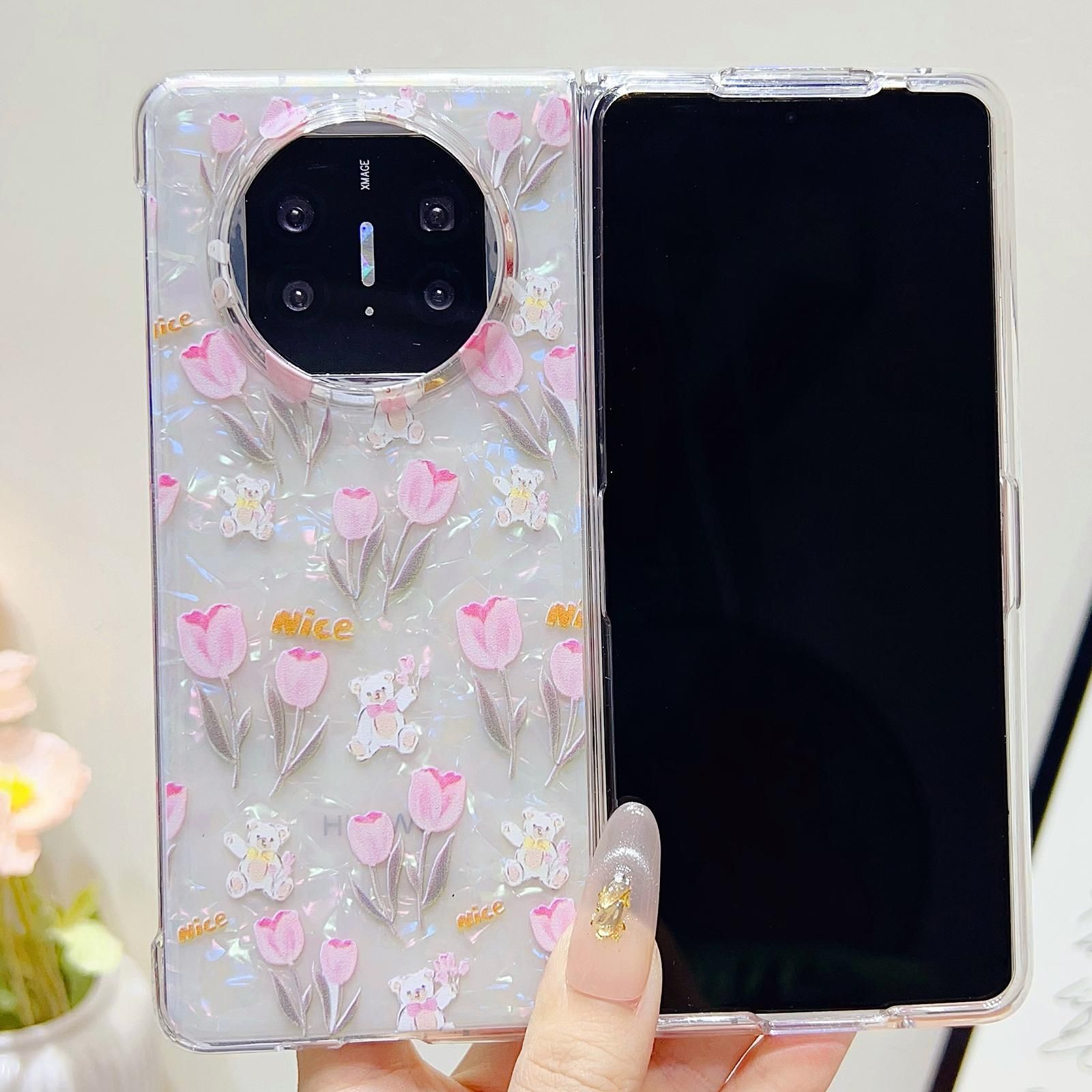Flower Pattern PC Case For Huawei Mate X5