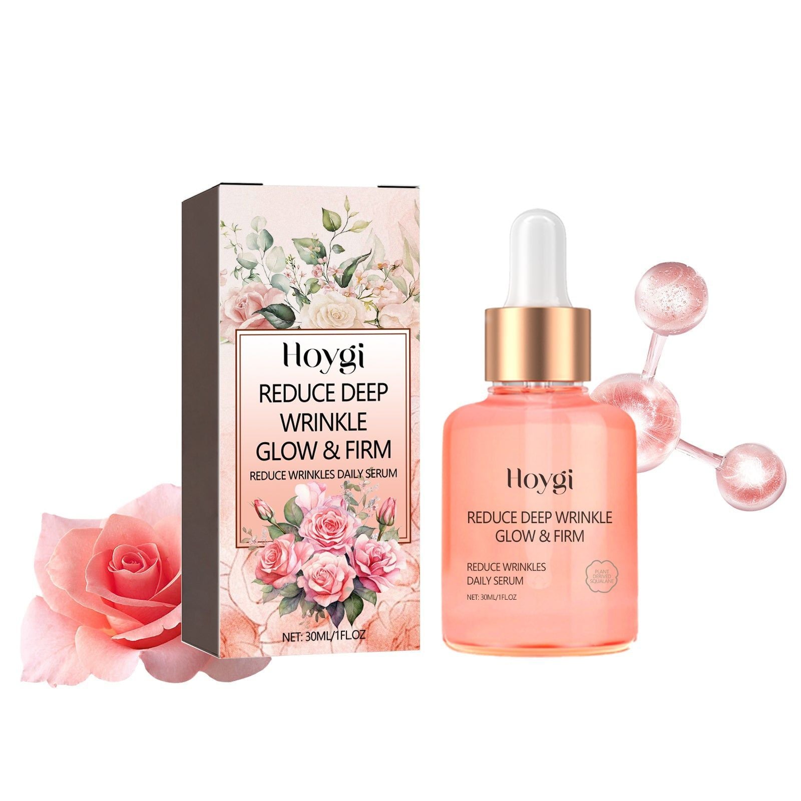 Rose Oil VC Essence Anti-Wrinkle Brightening Firming Skin Care for Dry, Rough Skin ,30ml