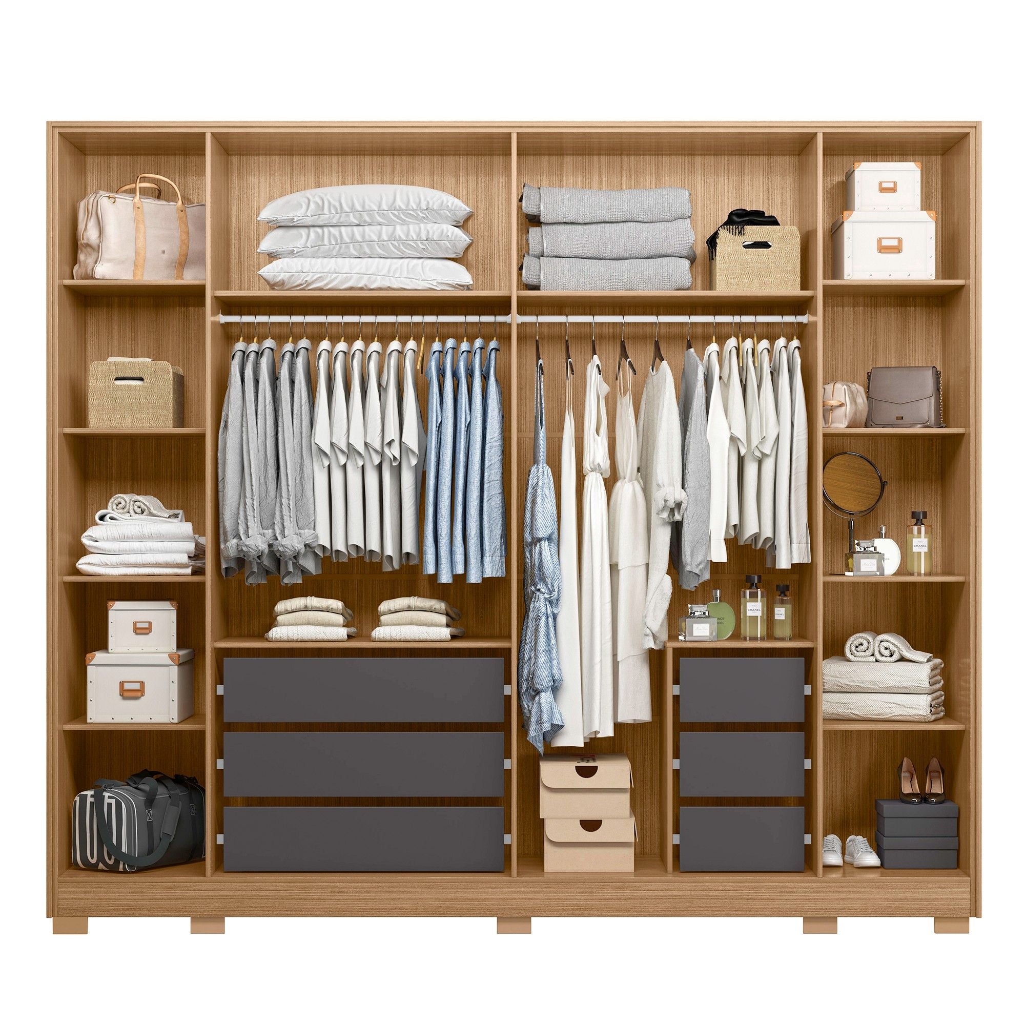Fascinio 6-Door Wardrobe with Mirror