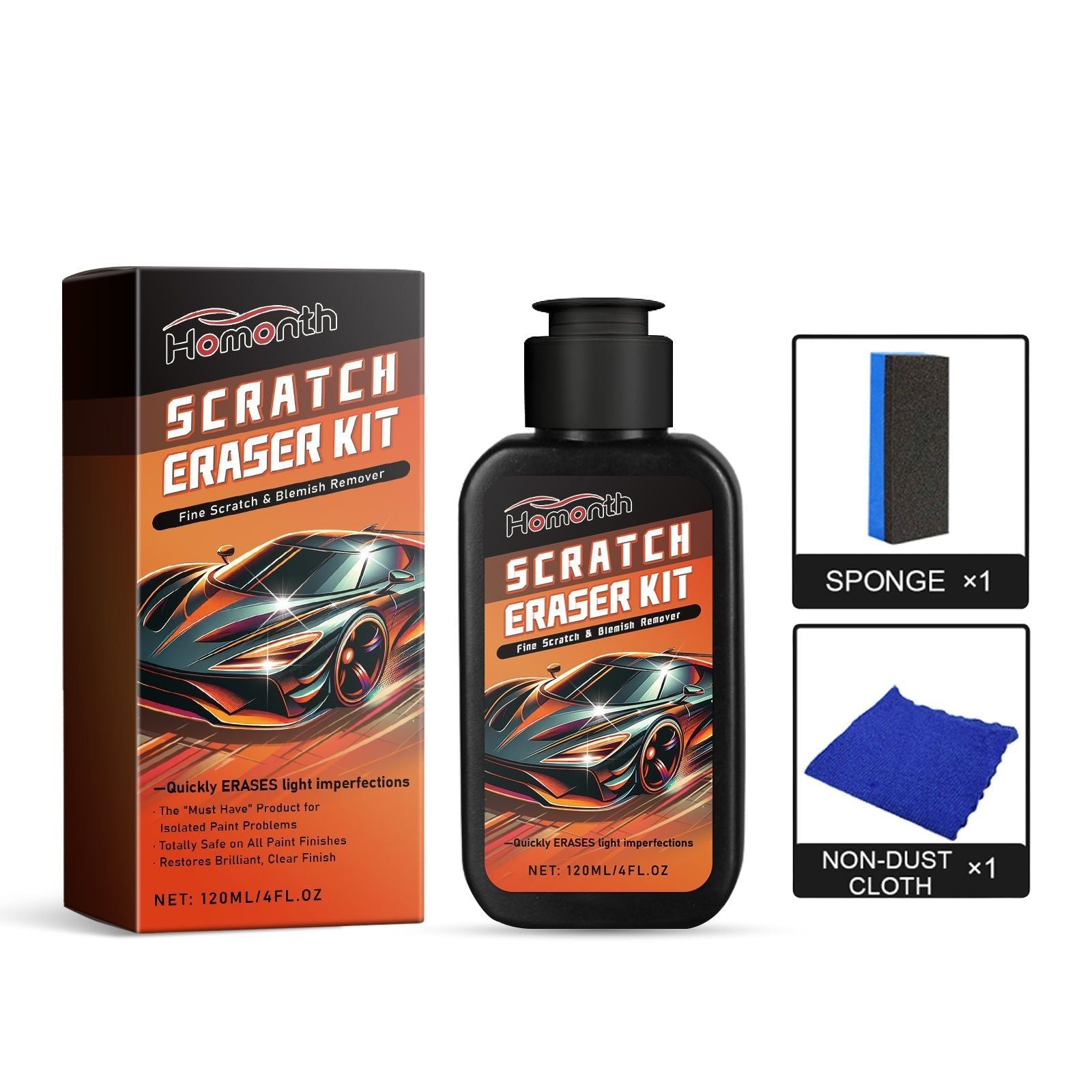 Car Scratch Repair Kit, Fast Paint Scratch Removal, Easy Car Body Touch Up ,1set