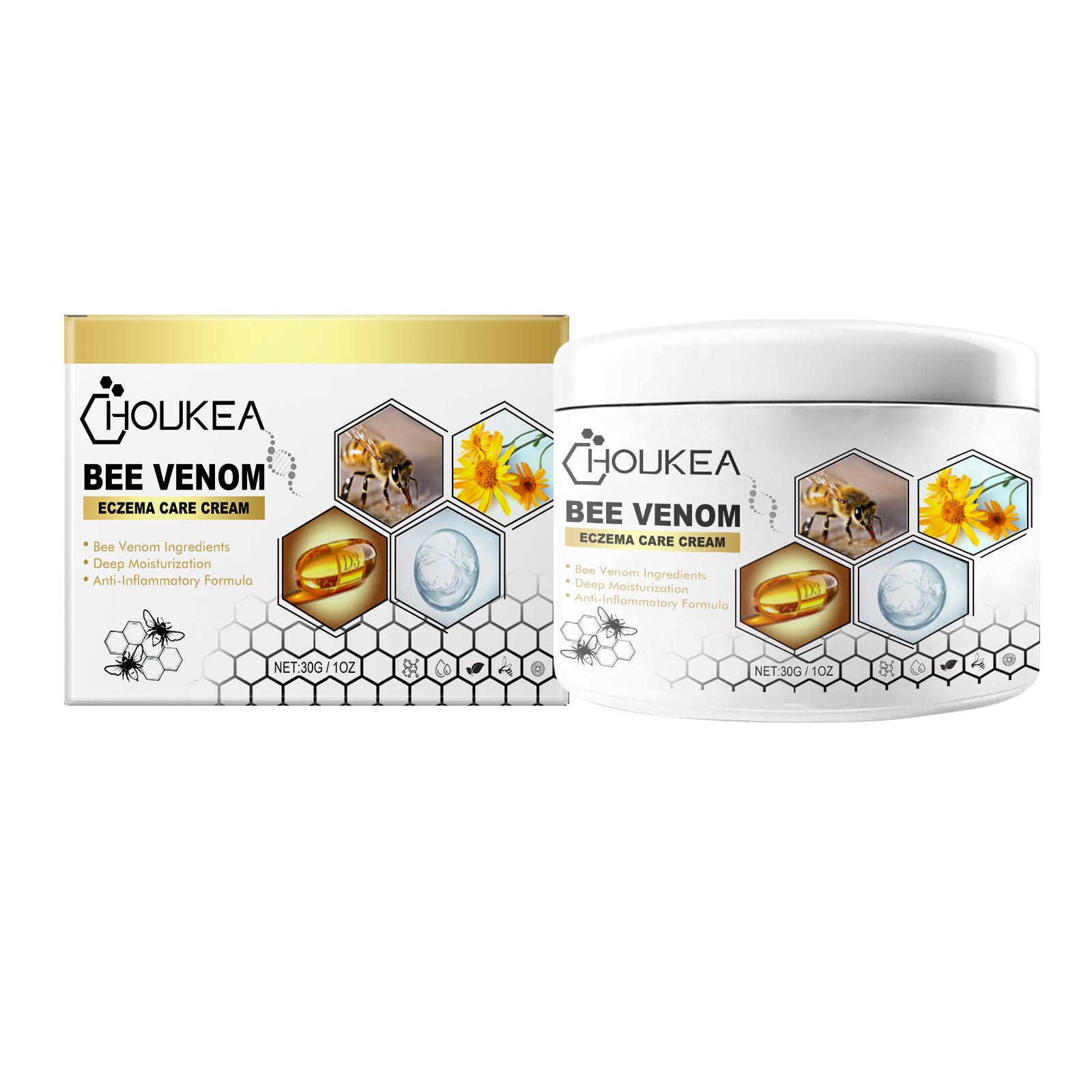 Bee Venom Skin Soothing Cream, Relieves Redness, Calms Irritation, Moisturizes, Natural Skin Care ,30g