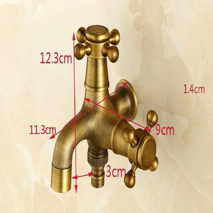 Copper Antique Washing Machine Faucet one Point two Pairs Single Cold 4 Points Faucet Antique Washing Faucet