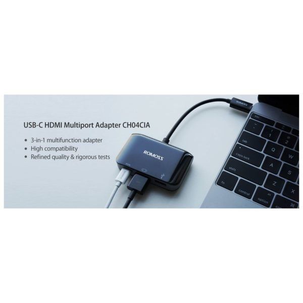 ROMOSS CH04CIA  USB-C 3.1 Type-C Multiport HDMI/USB-A 3.0 Adapter