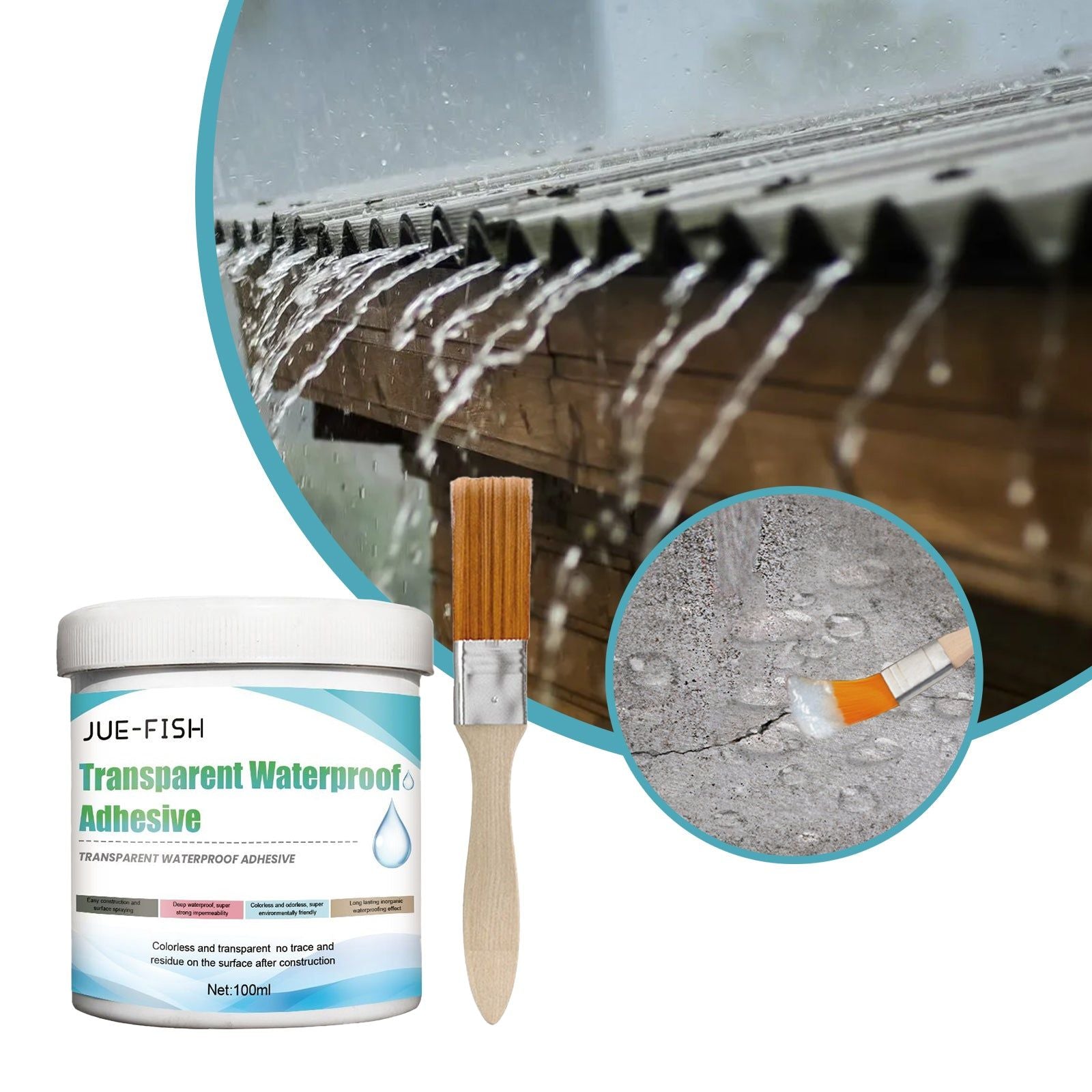 Premium Waterproof Adhesive for Walls, Roofs, and Tiles, Leakproof Sealant, Easy DIY Repair ,1set