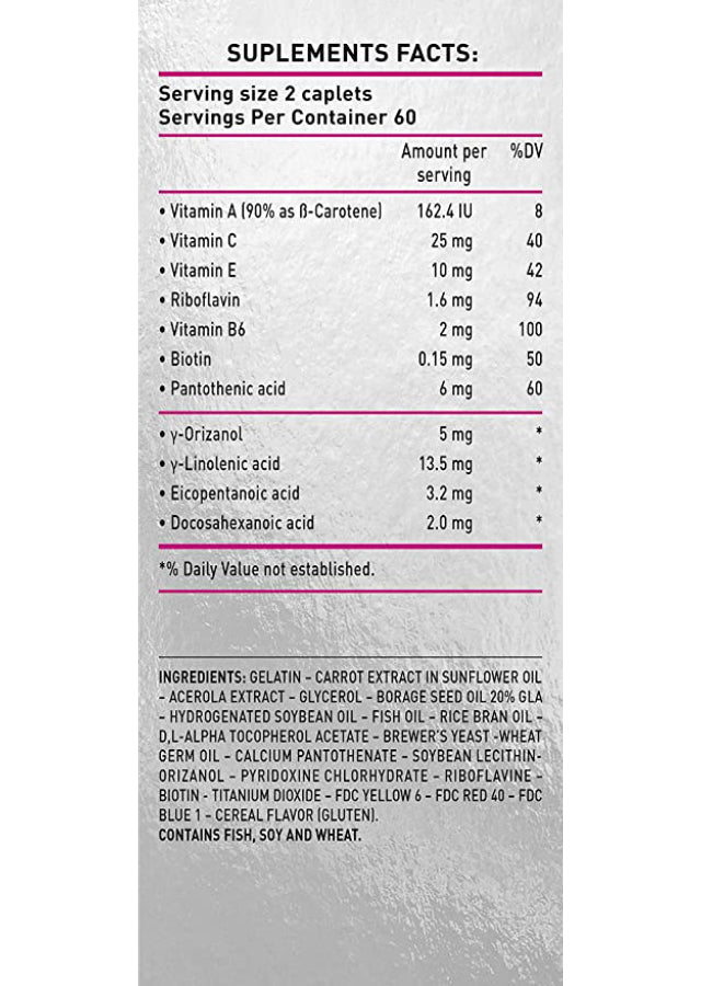 PHYTO Phytophanère 100% Natural Hair Loss Thinning Dietary Supplement, 2-Month Supply 120 Count