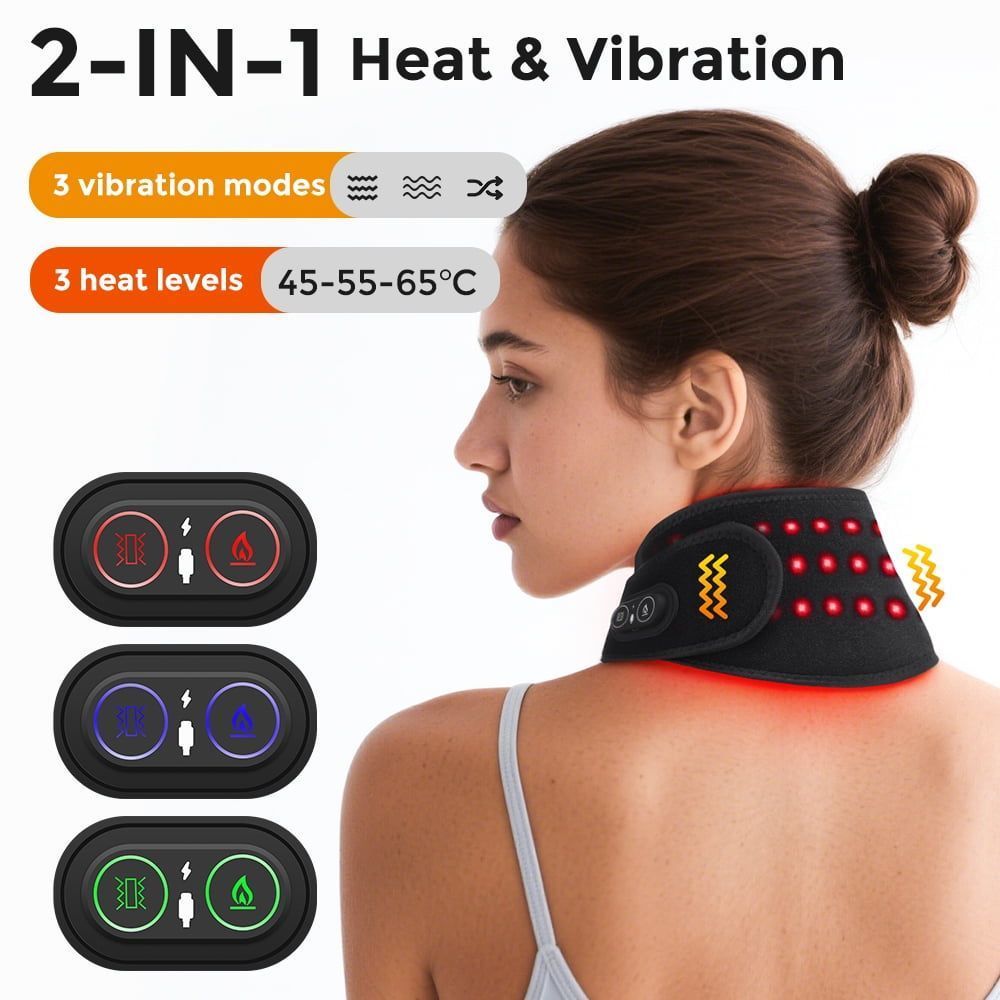 Neck Heating Pad Rechargeable Heated Neck Wrap Cordless Neck Warmer with 3 Levels Heat