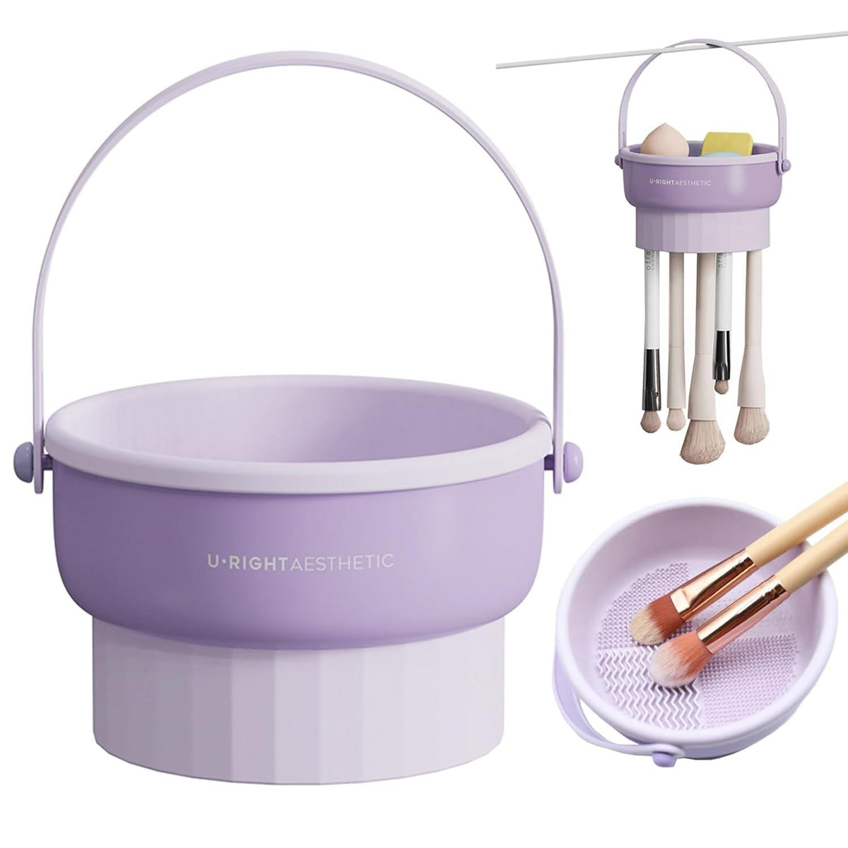 Makeup Brush Cleaning Mat Hanging Drying Rack Makeup Brush Cleaning Pad