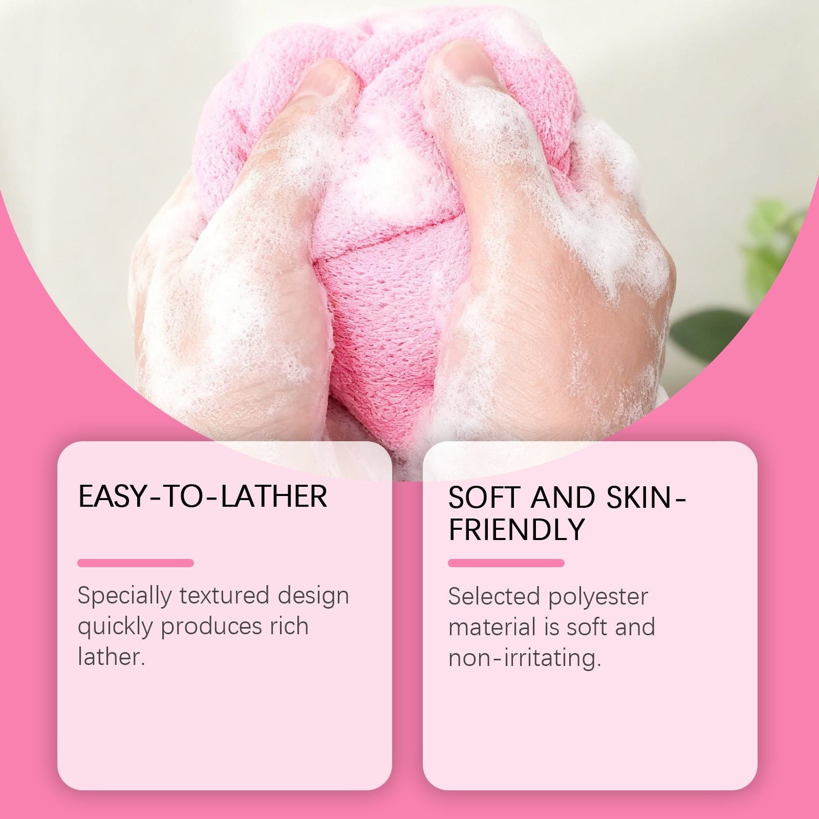 Back Scrubber, Soft Skin-Friendly Bath Towel for Easy Back Cleaning ,1pcs