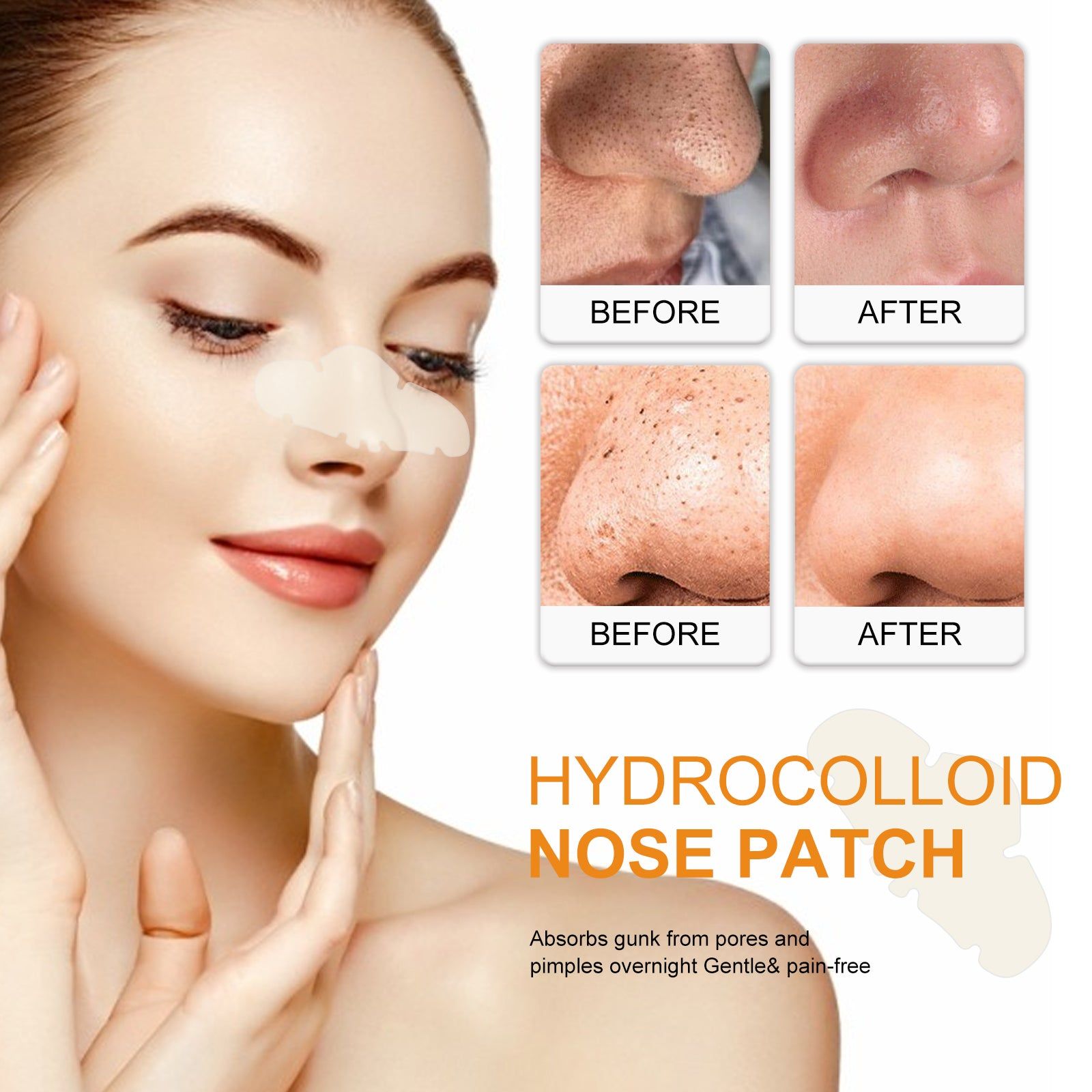 Deep Clean Pores Nose Strips, Blackhead Remover, Acne & Pimple Clear Mask ,10pcs
