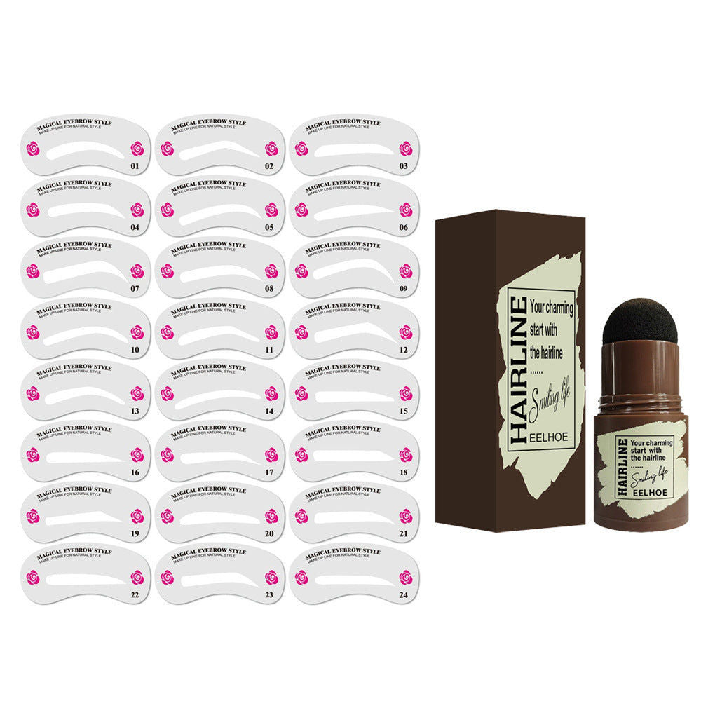 Quick Makeup Eyebrow Kit, Natural Hairline & Lazy Eyebrow Stamps, Easy & Fast ,1set