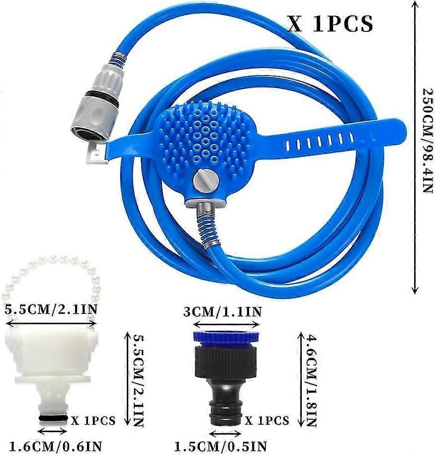Pet Shower Spray Head With Brush and 2.5M Hose