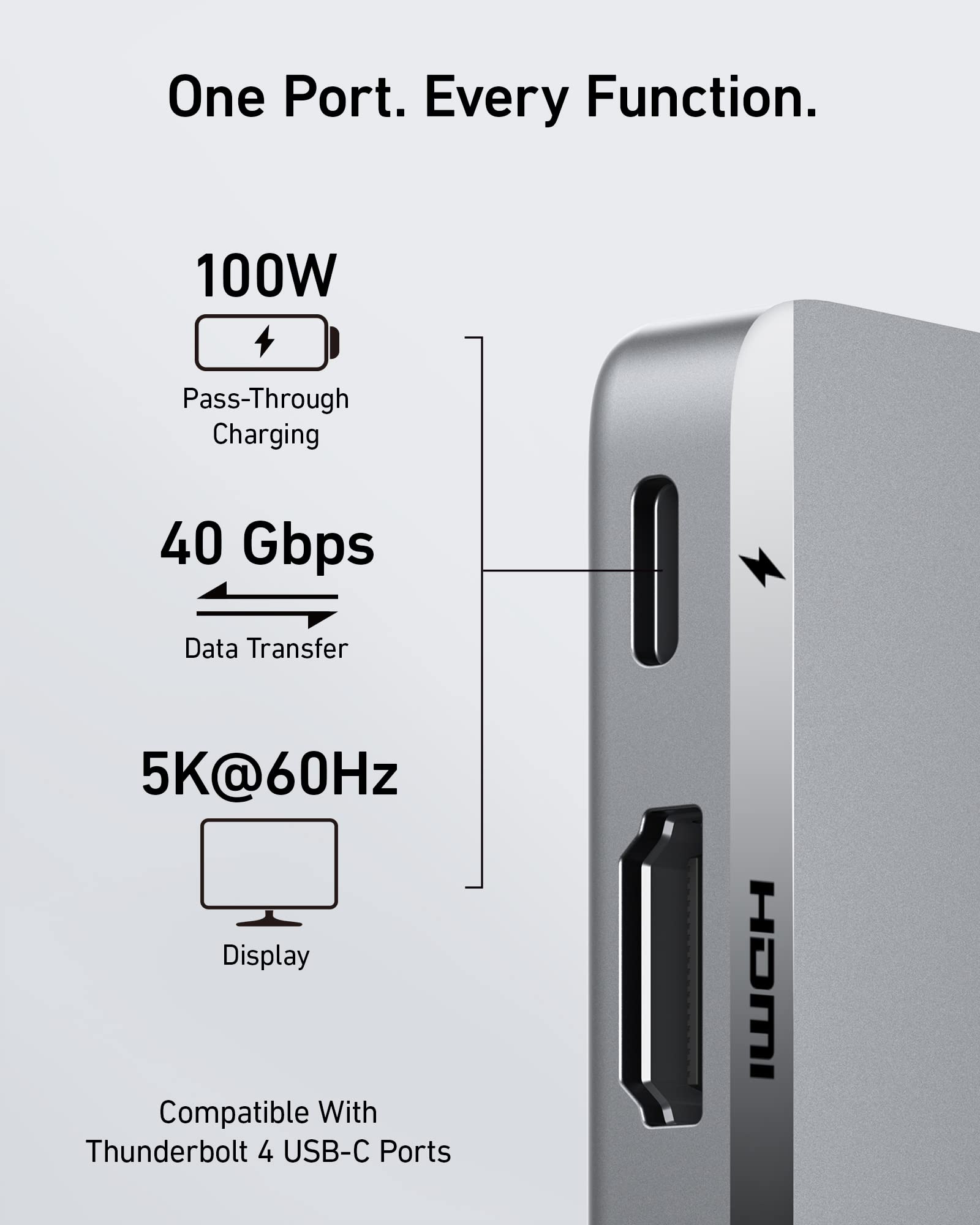 Anker 547 USB-C Hub 7-in-2 for MacBook B2B, UN Gray