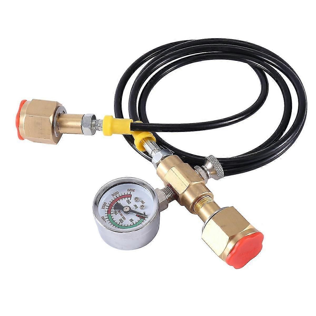 Argon Co2 Refilling Station Charging Adapter To Small Welding Tanks,w/ 1.5 Meters Soft Hose 250bar