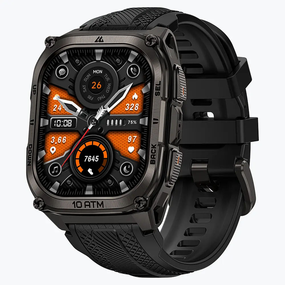 KOSPET TANK M4 Rugged GPS Smartwatch with 1.96” AMOLED Display, Dive Modes, Bluetooth Calling & 10ATM Waterproof