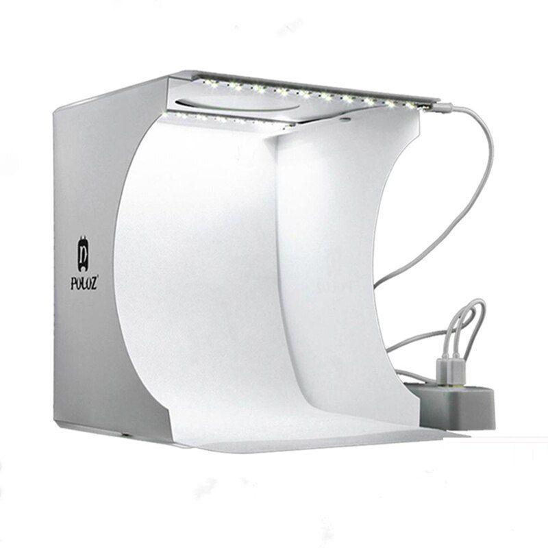 Photo Lighting Box, Small Size, 2 Light Panels, Foldable, For Background, DSLR C