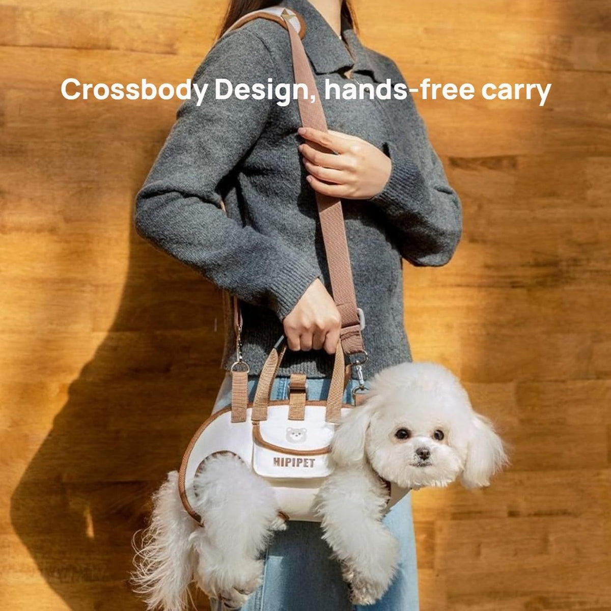 Dog Full Body Lift Harness Hands Free Shoulder Cat Carrier with Puppy Treat Bag