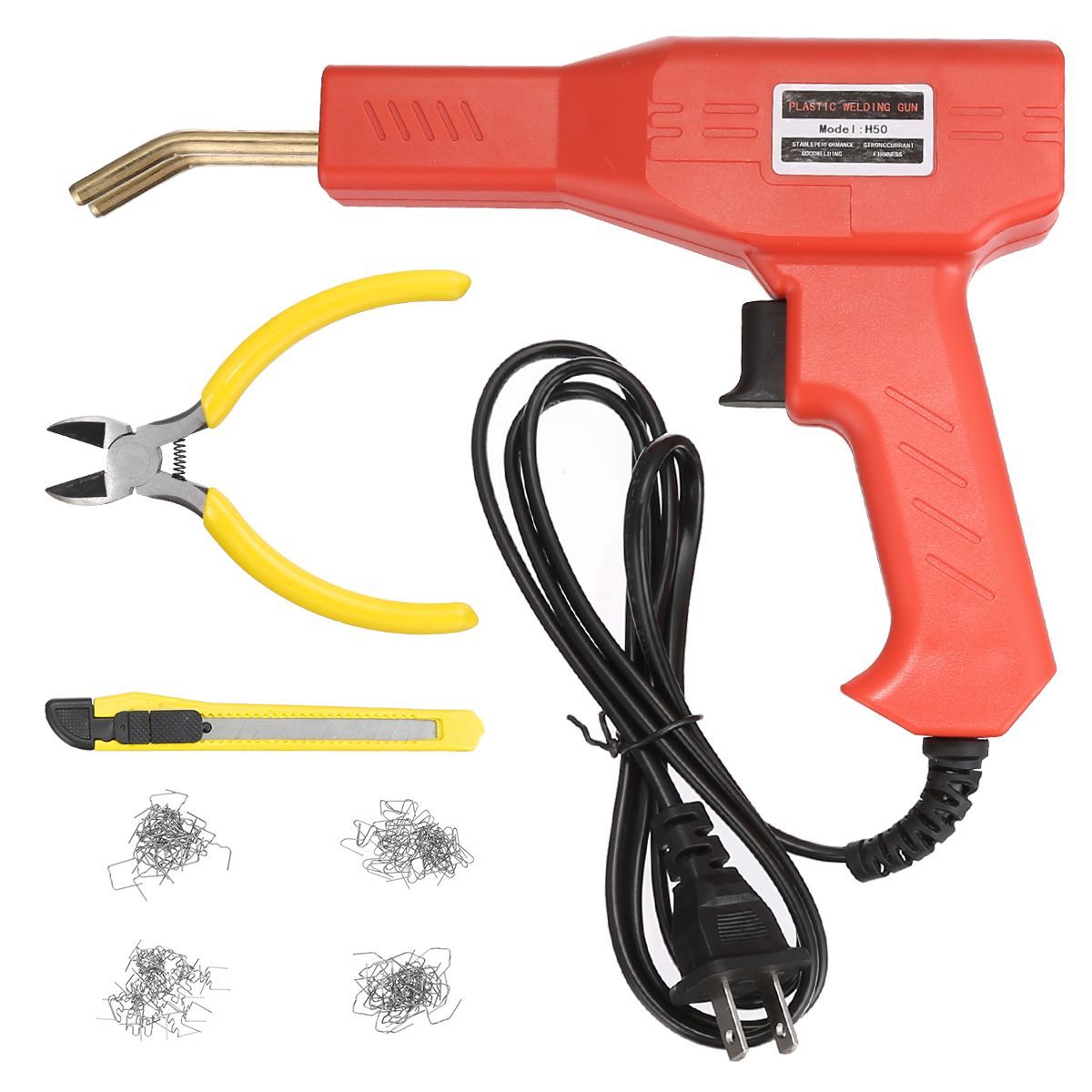 Plastic Welding Machine Car Bumper Repair Kit Hot Stapler Handheld Welder Garage Tools