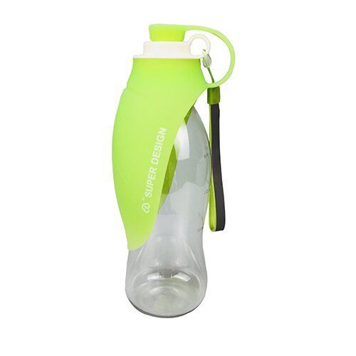 580ml Dog Water Bottle Silicone Leaf Design Pet Water Dispenser