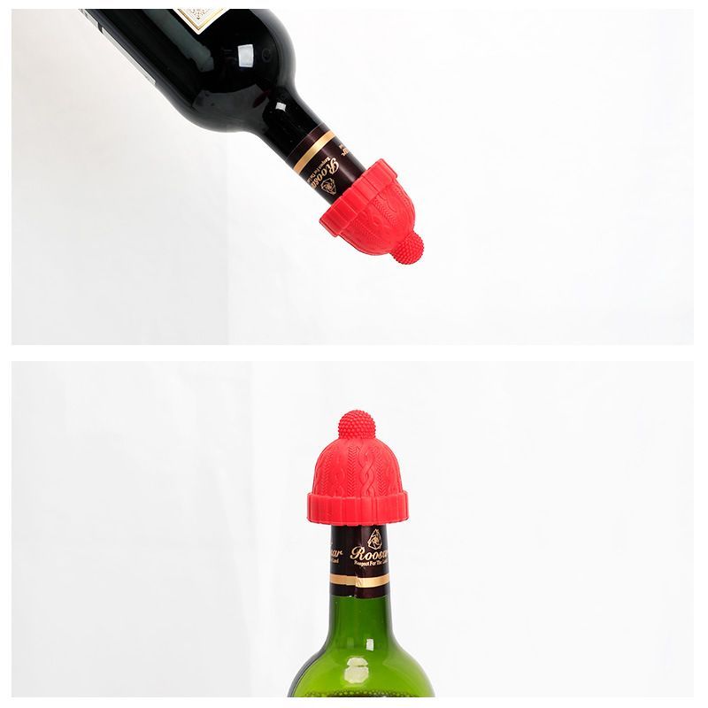 3pcs Silicone Bottle Stopper Beanie Cap Decorative Bottle Plug Cork Replacement For Wine Beverage