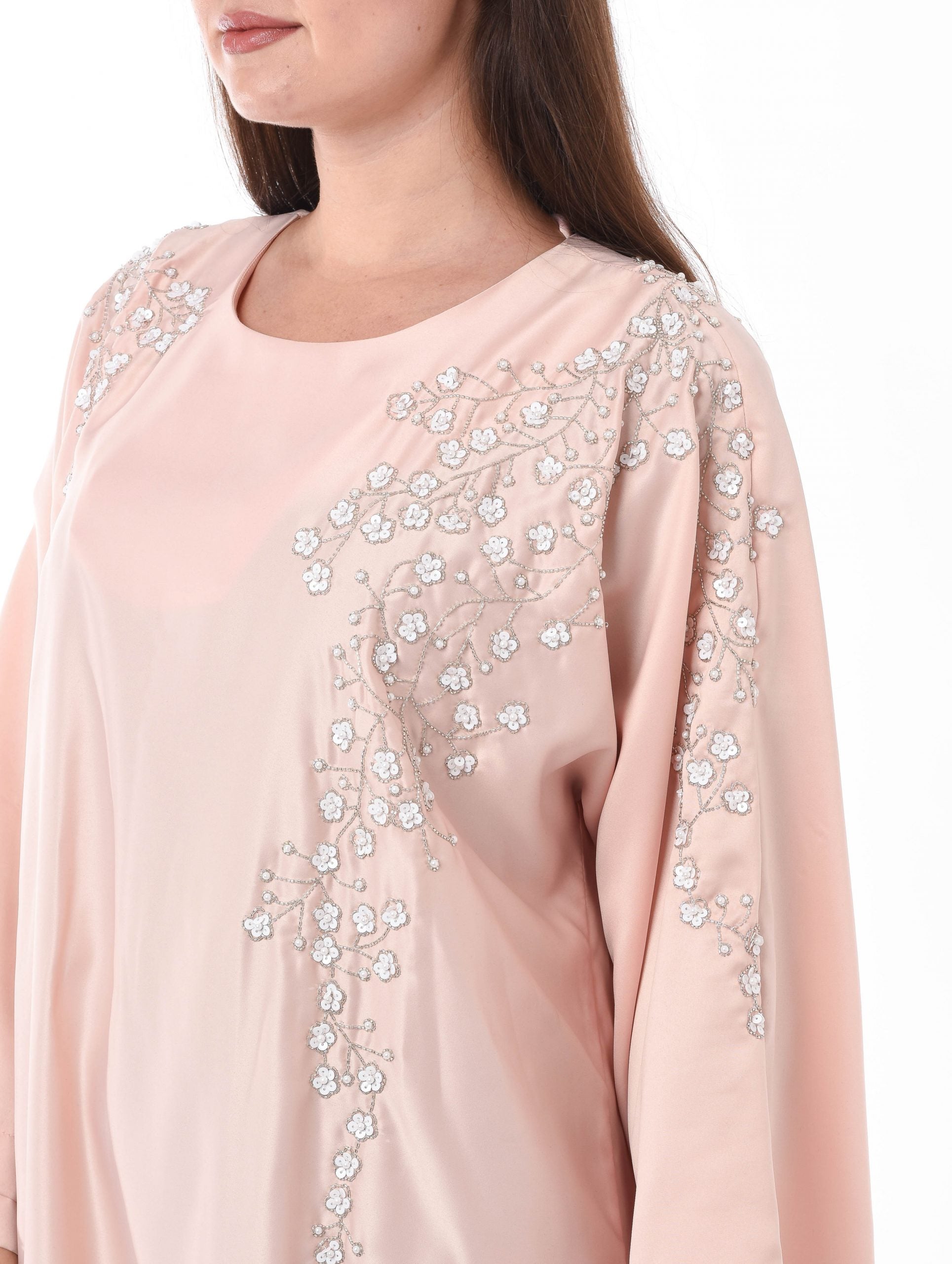MOiSTREET Pink Kaftan with Hand Embroidery