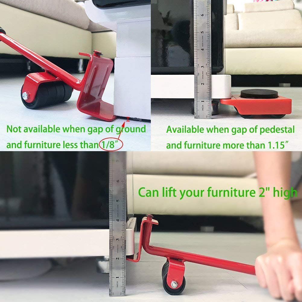 Furniture Lifter Mover Tool Set Heavy Duty Furniture Transport Shifter Wheel Moving Slider