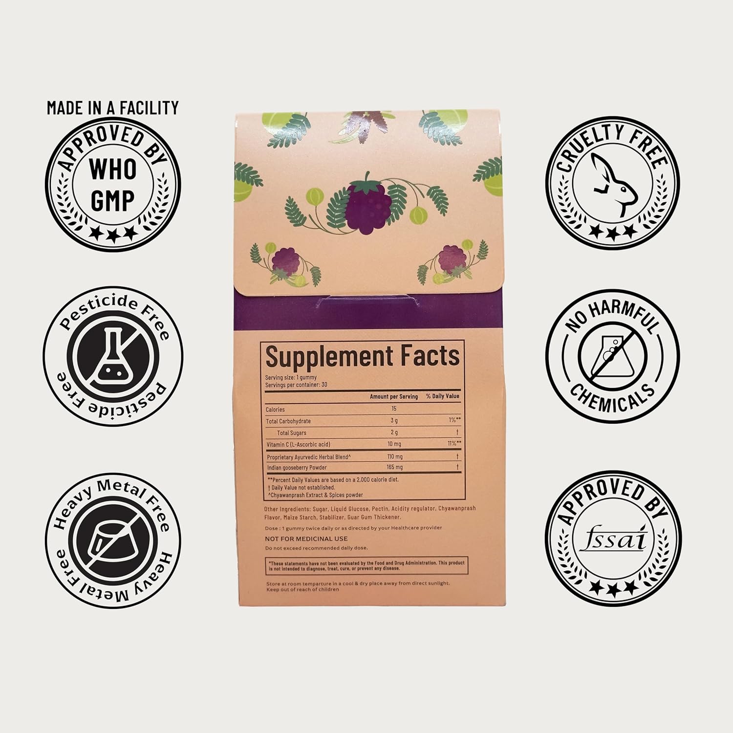 Panchamrit 100% Natural Chyawanprash Gummies 30 Gummies (Pack of 2)