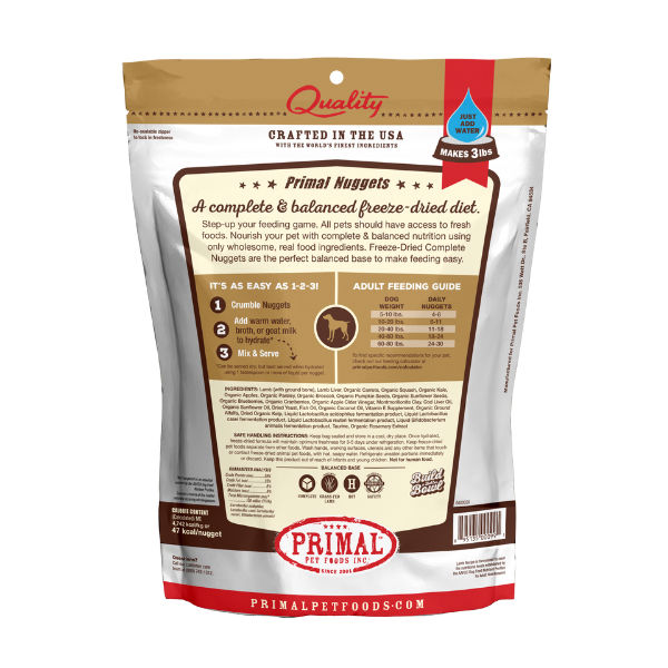 Primal Canine Lamb Freeze-Dried Formula- 5.5oz