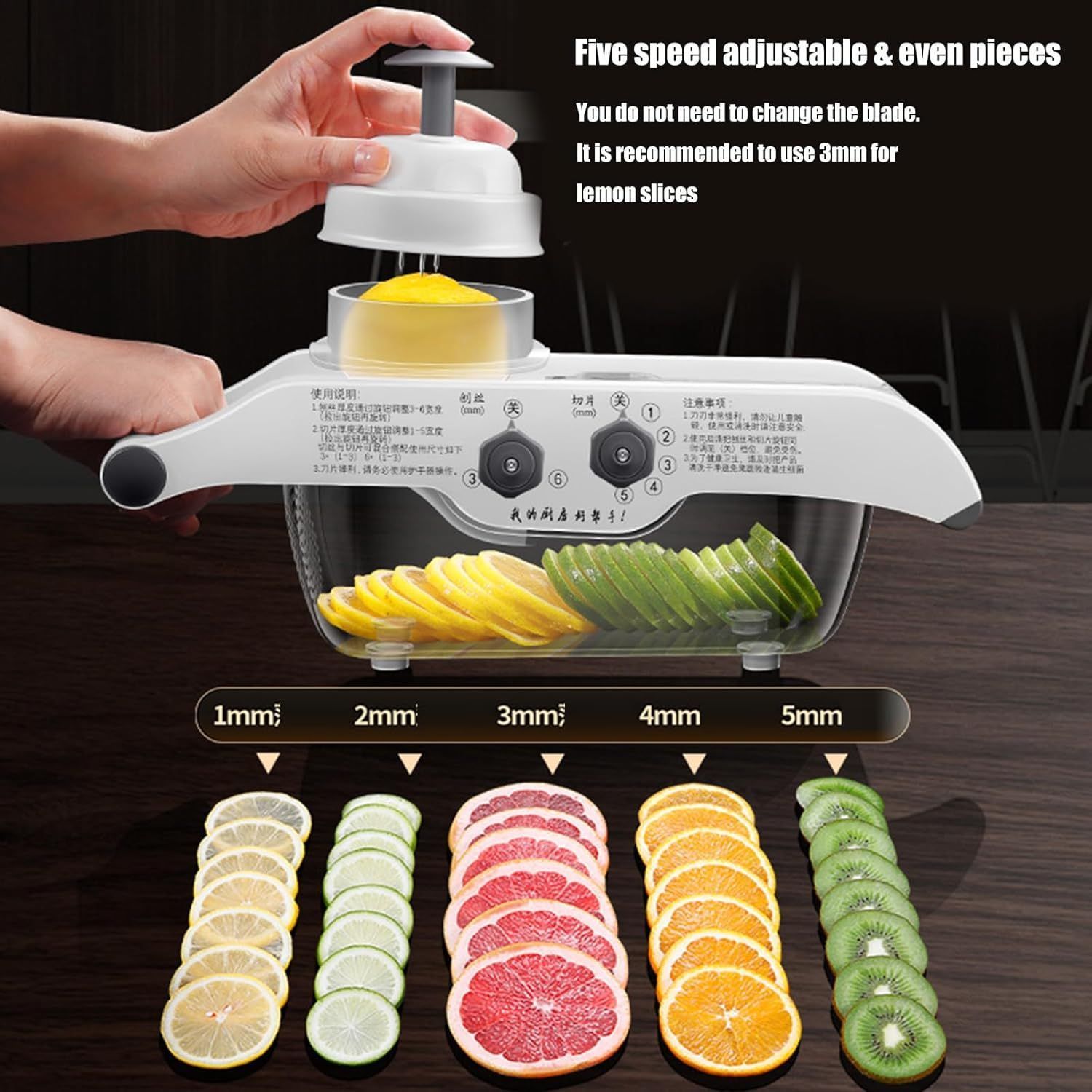 Lemon Slicer Fruit Potato Choppers Vegetable Grater With Basket Fruit Potato Choppers