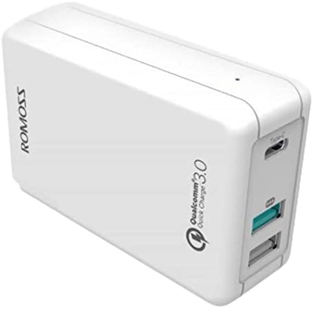 ROMOSS POWER CUBE-EX Power Cube Ex Type-C ومحول طاقة USB 3 منافذ مع Qualcomm Quick Charge - أبيض