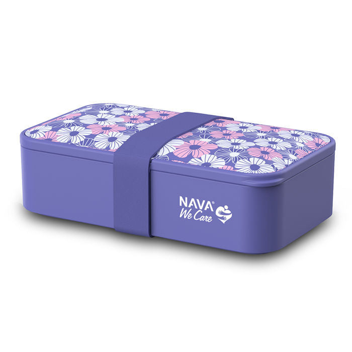 NAVA Rectangular Plastic Lunch Box We Care, 650ml