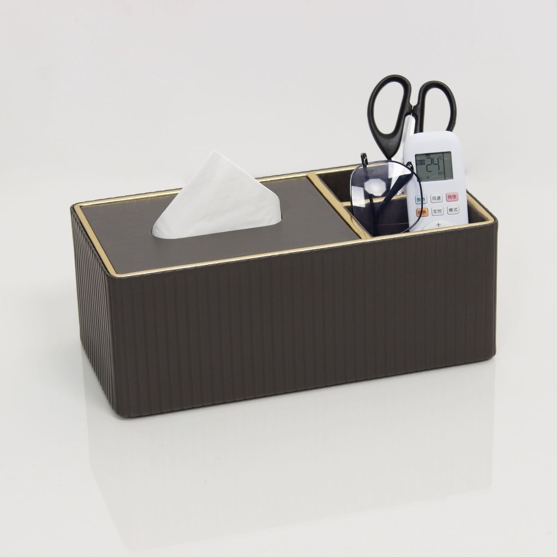 Tissue Box Remote Control Holder Luxury Napkin Box Desktop Tissue Storage Box