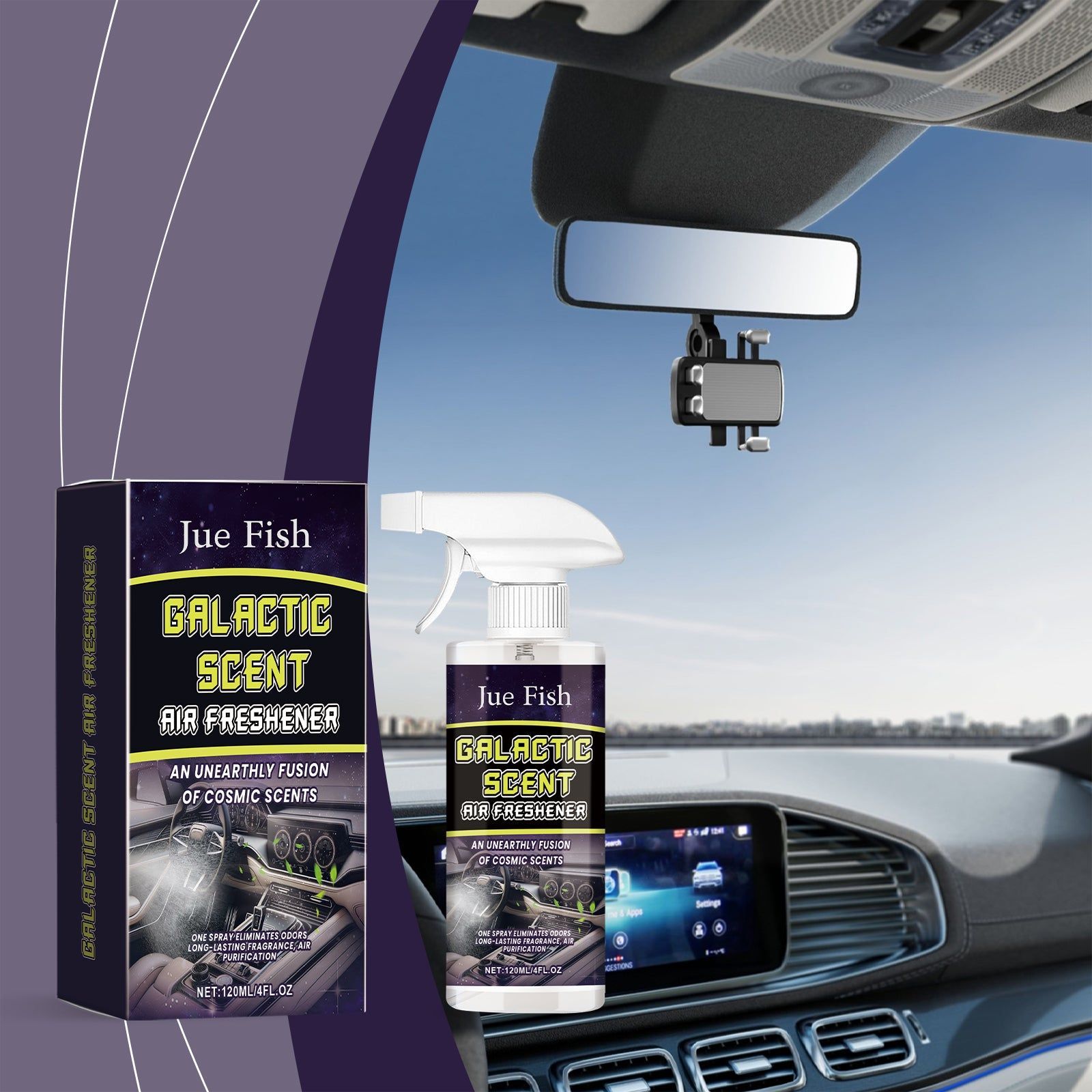 Car Air Freshener, Fresh Air Odor Eliminator, Long-lasting Fragrance, Car Purifier ,120ml