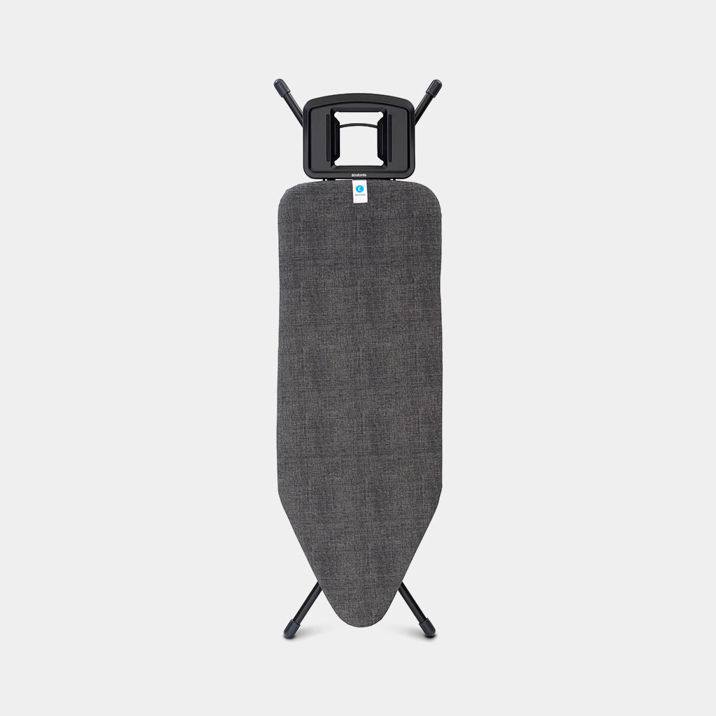 Brabantia 134609 Iron Table C,124x45 cm Solid Steam Iron Rest, 25mm Black Frame Denim Black